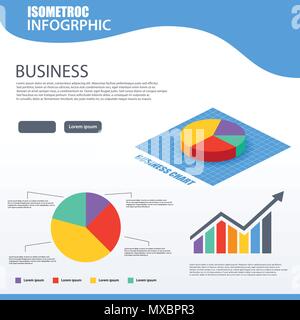 3D isometric Pie chart 4 option design element Stock Vector