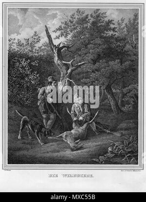 . Die Wilddiebe  . circa 1830 374 Lithografie von Louis Kramp fuer EZink Die Wilddiebe1 ca1830 Stock Photo