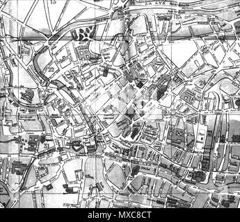 . English: Map of Ghent, city centre, by Hoste . 26 April 2012. Hoste, 1901 394 Map of Ghent, city centre, by Hoste Stock Photo