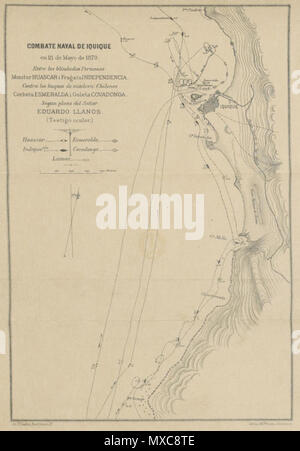 . English: The Naval Combat in the Pacific between HMS SHAH and HMS ...