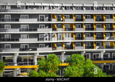 modern grey and yellow hotel Stock Photo