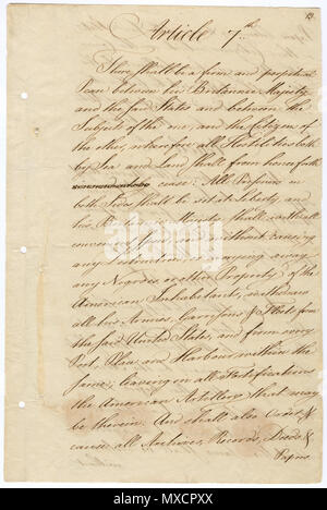 . Treaty of Paris, 1783 . 24 July 2008, 14:51:35. The U.S. National Archives 614 Treaty of Paris (page 13) Stock Photo