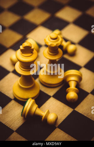 Wooden cchess pieces Stock Photo