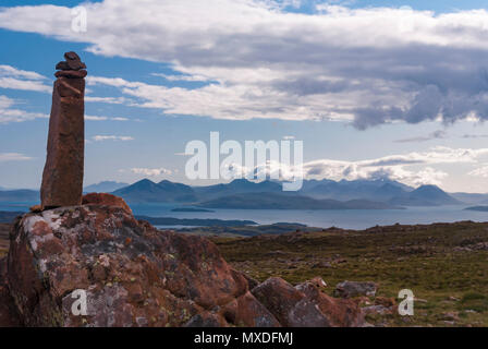 The Isle of Skye from Bealach na ba or Pass of Cattle,on the applecross peninsula, Scotland. 08 June 2009 Stock Photo