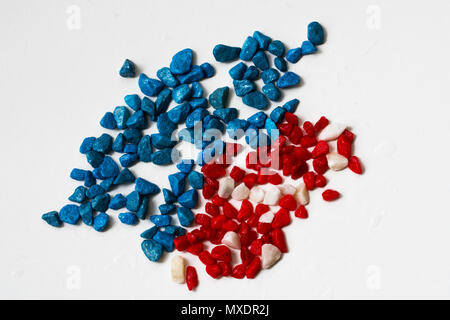 Stones in the colors of the American flag Stock Photo