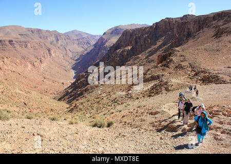 Hiking In Todra Valley Morocco Stock Photo