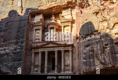 The Treasury at sunrise in the Lost City of Petra, Jordan