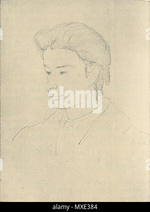 . Georg Brandes som ung. Tegning fra 1868 af Gotfred Rump. 27th of August. Saddhiyama 238 Georg Brandes som ung Stock Photo