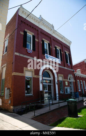 Sharpsburg, MD, USA - May 24, 2018: The Town Hall and Library in Sharpsburg, a quaint and historic town, known for its proximity to Antietam, the site Stock Photo