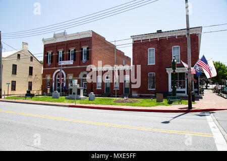 Sharpsburg, MD, USA - May 24, 2018: The Town Hall and Library in Sharpsburg, a quaint and historic town, known for its proximity to Antietam, the site Stock Photo