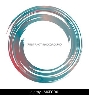 Abstract frame colorful circle style pattern background. enso frame for decoration japanese style. vector illustration eps10. CYMK mode. Stock Vector