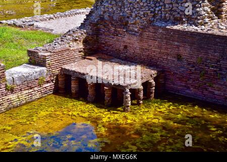 Roman hypocaust at Butrint. Stock Photo