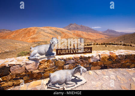 FUERTEVENTURA, SPAIN - Juni 2016 - Vulcanic mountains on Fuerteventura island, Canary Islands, Spain. Stock Photo