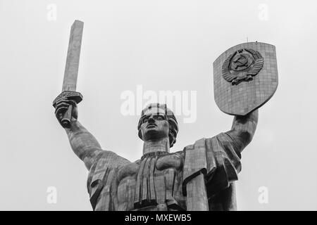 Rodina Mat (Motherland monument) in Kyiv, Ukraine, close-up, landscape Stock Photo