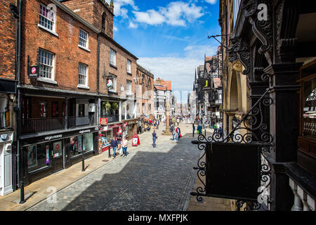 Watergate Street in Chester, Cheshire, UK taken on 13 May 2017 Stock Photo