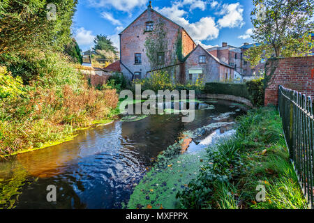Circular weir at Ottery St Maty, Devon, UK taken on 12 November 2017 Stock Photo