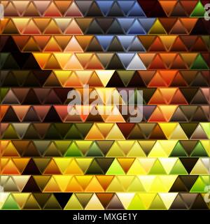 abstract vector stained-glass triangle mosaic background - orange, brown and green Stock Vector