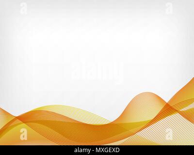 abstract vector waved line background - golden yellow Stock Vector