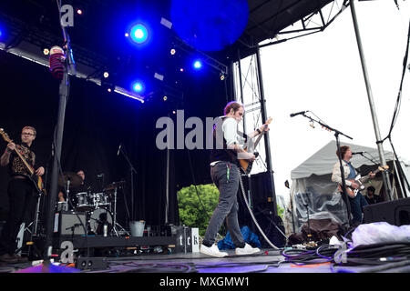 Toronto, Canada. 03rd June 2018. American rockers Deer Tick perform at Field Trip Music & Arts Festival, Toronto, Canada. Credit: Bobby Singh/Alamy Live News Stock Photo