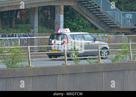 Bristol, UK. 4th June, 2018. Learner driver seen leaving the slip road of The M32 Motorway into Bristol as Learner Drivers under supervision with duel controls can Now First Time Ever use a Motorway in the UK. Credit: Robert Timoney/Alamy Live News Stock Photo