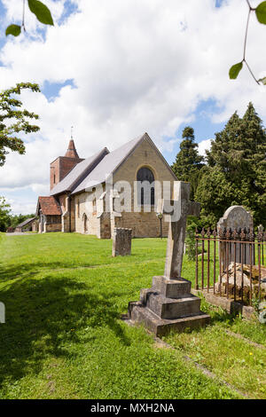 Tudeley Church Kent England One of only two churches in the world all of whose stained glass windows are by Chagall. Stock Photo