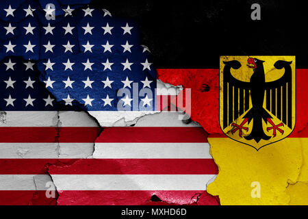 flags of USA and West Germany Stock Photo