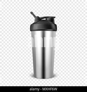 Mockup blank aluminum sport shaker bottle Vector Image