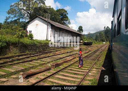 KANDY, SRI LANKA - DECEMBER 2017: The train ride from Kandy to Ella in Sri Lanka is considered one of the most beautiful and scenic in the world Stock Photo
