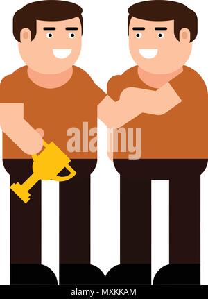 Congratulation of the winner icon, isolated on white background Stock Vector