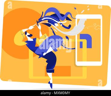 the ux designer create an involving user interface Stock Vector