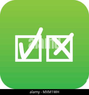 Checkmark to accept and refusal icon digital green Stock Vector
