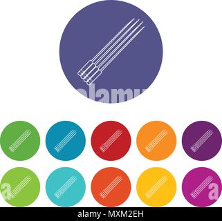 Toothpick icons set vector color Stock Vector