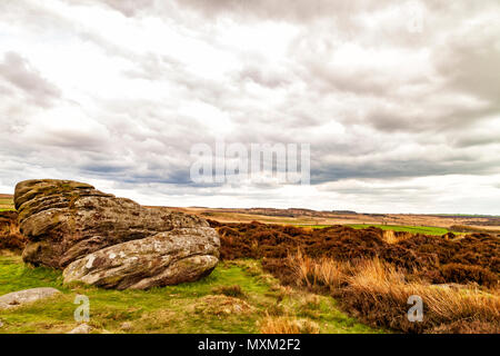 Views over Baslow Edge, Peak District National Park, Derbyshire, England 2018 Stock Photo