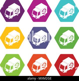 24 hour delivery icons set 9 vector Stock Vector