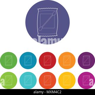 Cotton bud icons set vector color Stock Vector