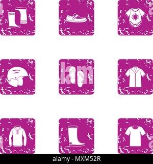 Robe icons set, grunge style Stock Vector