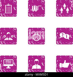 Lending icons set, grunge style Stock Vector