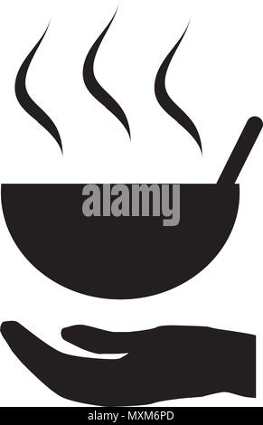 Vector illustration of design giving food for the poor and refugees. food sharing icon emblem feeding people. for charity and volunteer organizations Stock Vector