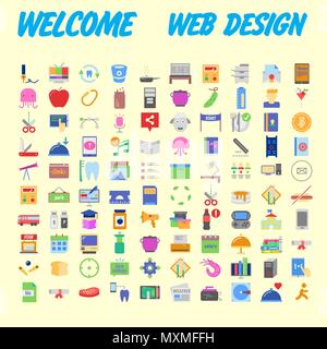 Set of multicolored icons for your design.Vector illustration Stock Vector