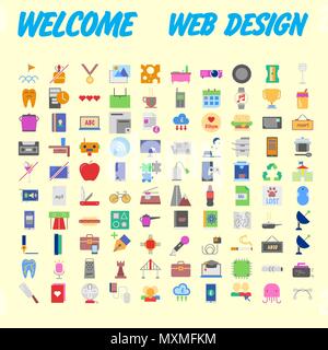 Set of multicolored icons for your design.Vector illustration Stock Vector