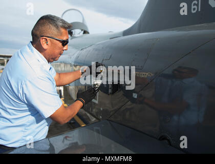 A T-38C Talon II crew chief at Joint Base San Antonio-Randolph has ...