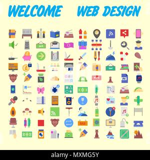 Set of multicolored icons for your design.Vector illustration Stock Vector