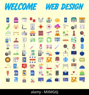 Set of multicolored icons for your design.Vector illustration Stock Vector