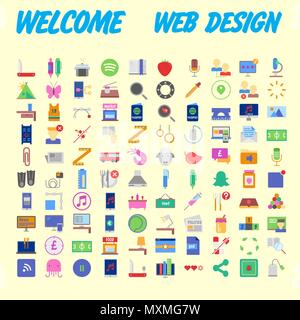 Set of multicolored icons for your design.Vector illustration Stock Vector