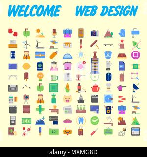 Set of multicolored icons for your design.Vector illustration Stock Vector