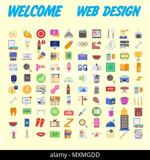 Set Of Icons, Quality Universal Pack, Big Icon Collection. Vector illustration Stock Vector