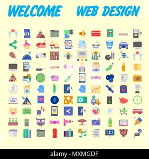 Set Of Icons, Quality Universal Pack, Big Icon Collection. Vector illustration Stock Vector