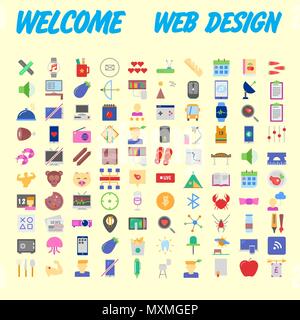 Set Of Icons, Quality Universal Pack, Big Icon Collection. Vector illustration Stock Vector