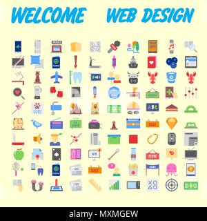 Set Of Icons, Quality Universal Pack, Big Icon Collection. Vector illustration Stock Vector