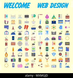 Set Of Icons, Quality Universal Pack, Big Icon Collection. Vector illustration Stock Vector